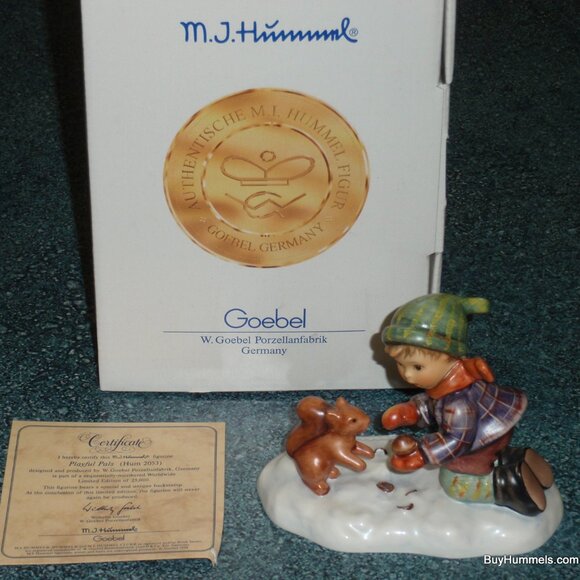 LIMITED EDITION "Playful Pals" Hummel Figurine #2053 Boy With Squirrel With Box!